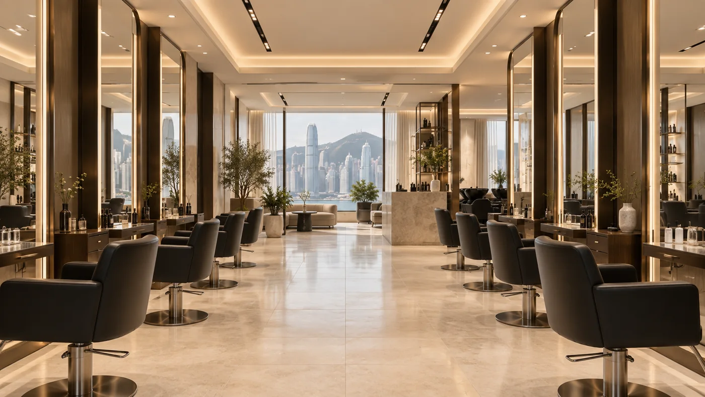 Warm modern Lumière salon interior